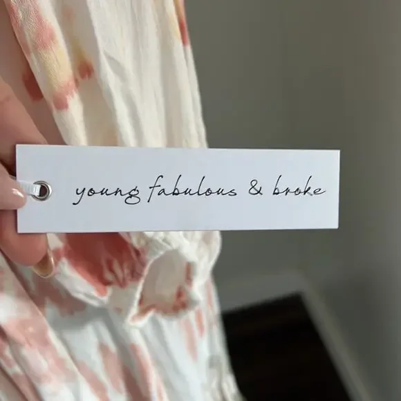 NWT Young Fabulous & Broke Geode Jillian Tie Dye Multi Faux Wrap Tie Waist - Picture 12 of 16